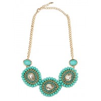 Mint Gemstone Bloom Statement Necklace